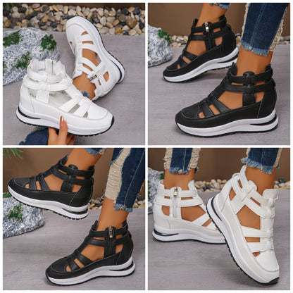 🏖️🌼Женски модни дишащи сандали с клин със странично закопчаване