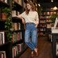 👖🌬️Дънки с къс крак за жени, с еластична талия и свободна кройка😍