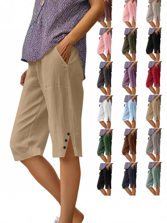 🔥Дамски панталони от памук и лен за свободното време