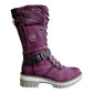 Halfhoge veterboots met gebreide boord en ritssluiting-6