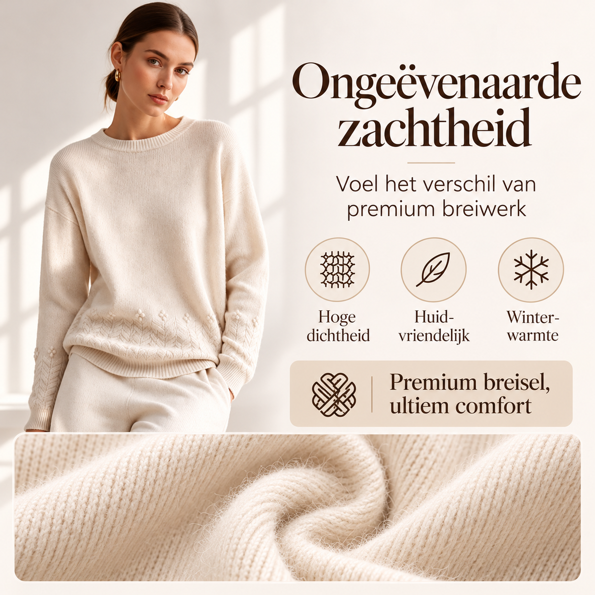 Zachte Gebreide Trui met Bloemdetail