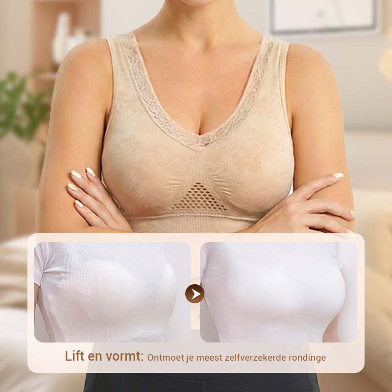 Naadloze Beugelloze Comfort BH met Ademend Design-1