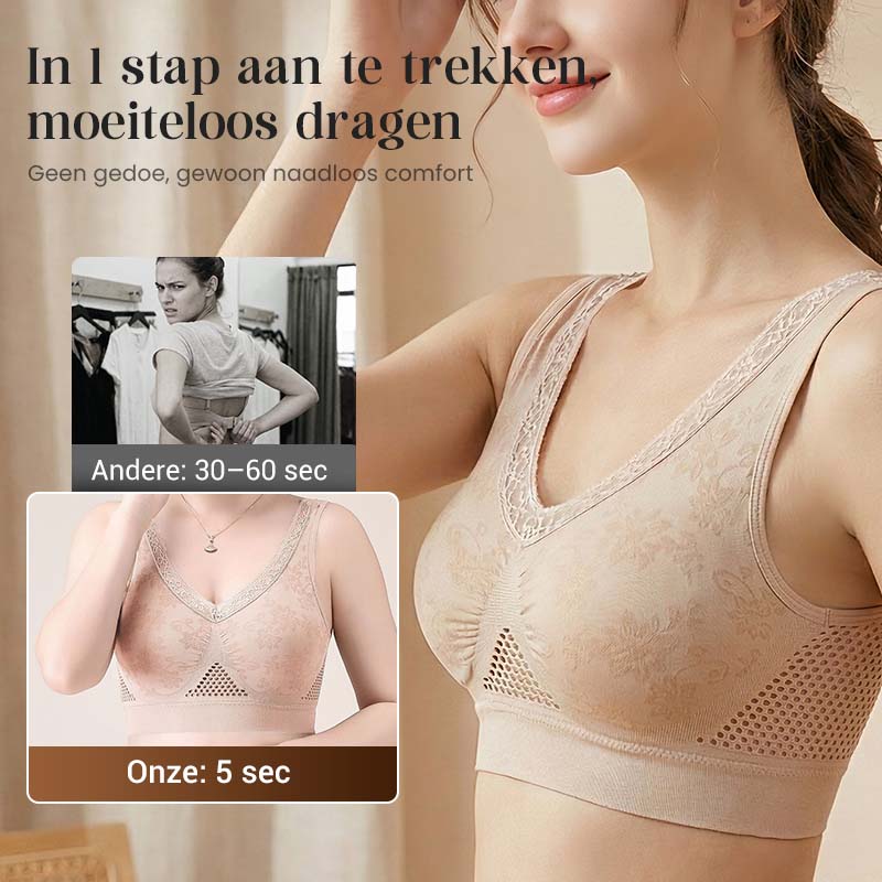 Naadloze Beugelloze Comfort BH met Ademend Design-2