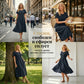 👗Дамска плисирана рокля с къси ръкави и джобове💃