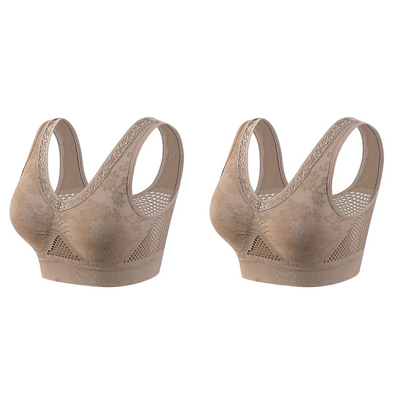 Naadloze Beugelloze Comfort BH met Ademend Design-11