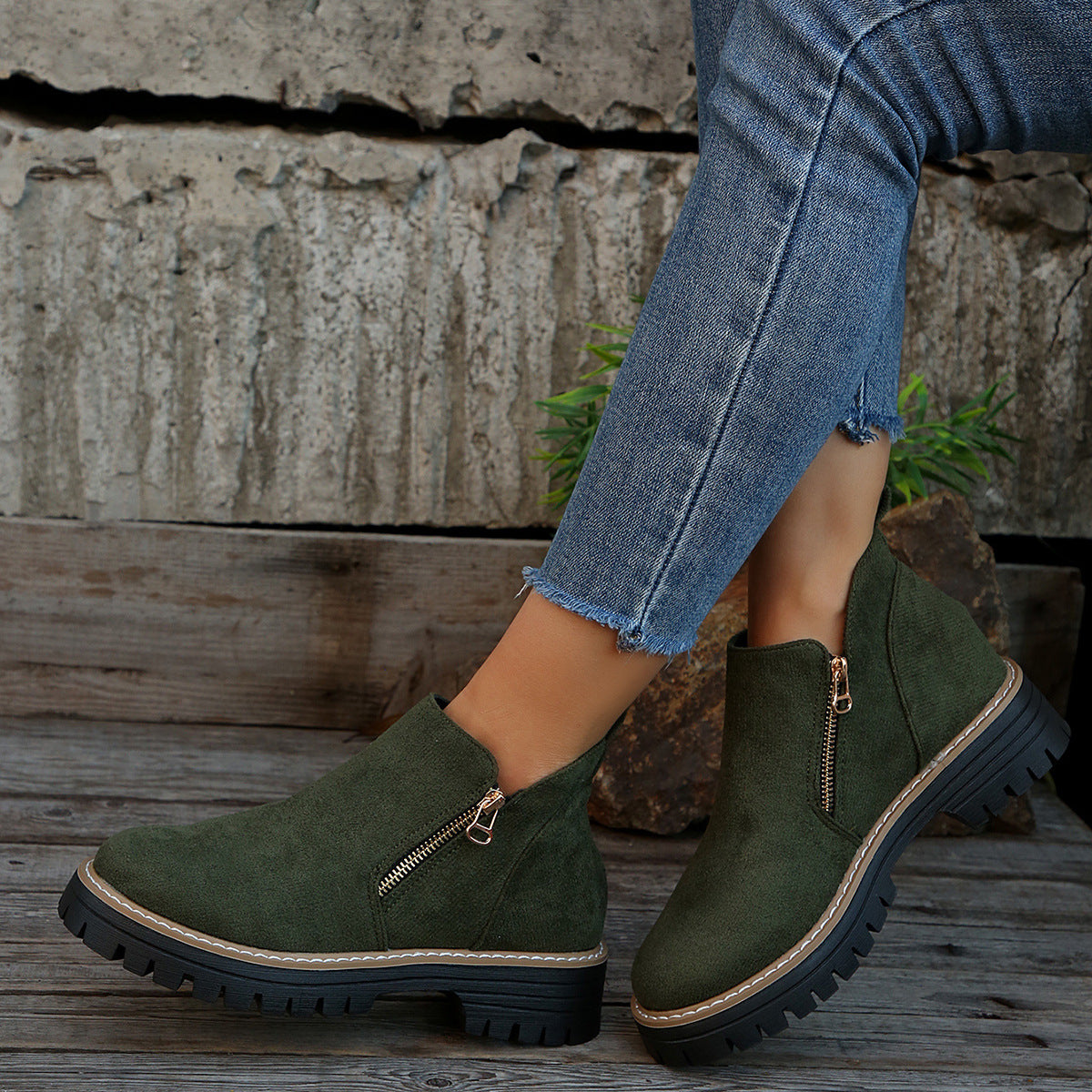 👠 ✨Dames Ronde Neus Schoenen Met Zij-ritssluiting: Comfortabel & Stijlvol Voor Elke Dag!-12