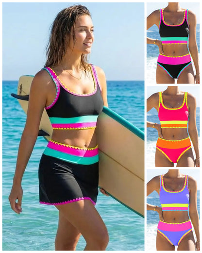 🌼Цветен пачуърк бикини комплект👙