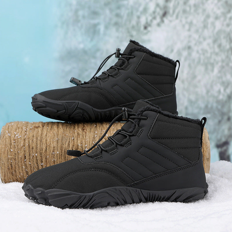 Warme barefoot winterboots met brede neus-12