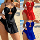 Costum de baie pentru femei cu decupaje și o stea de mare