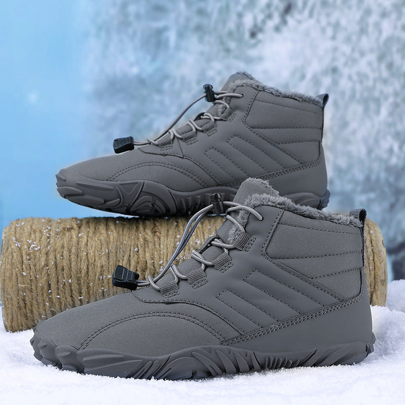 Warme barefoot winterboots met brede neus-10