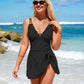🏖️Summer Hot Sale - ONLY ￡15.98!!⚡50K+ SOLD!🌞🌊Deep V Knot Detail Skirted Swimsuit