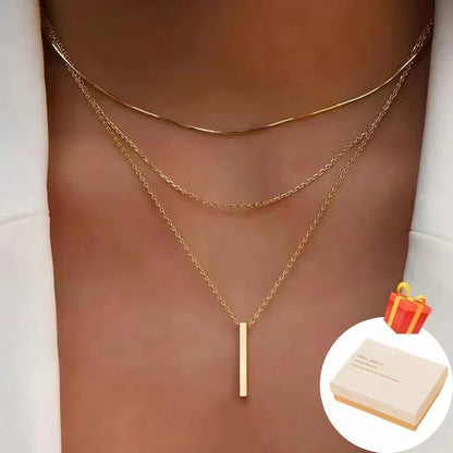 Gelaagde Ketting met Minimalistische Hanger