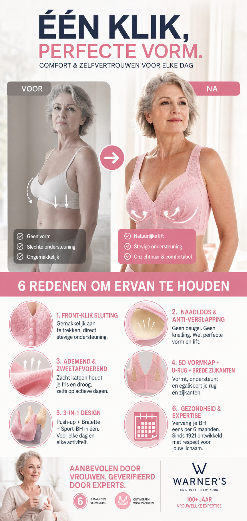 Comfortabele BH met Voorsluiting en Extra Ondersteuning-3