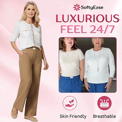 Elastische pull-on pantalon met wijde pijpen-7