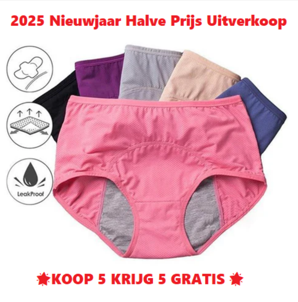 Lekvrij Menstruatieondergoed met Hoge Taille-19