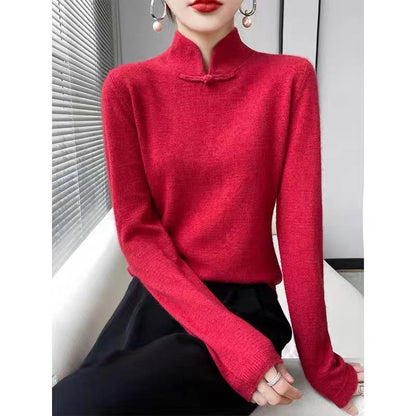 Winter half turtleneck retro buckle pullover knitted sweater🥰Buy 2 free shipping