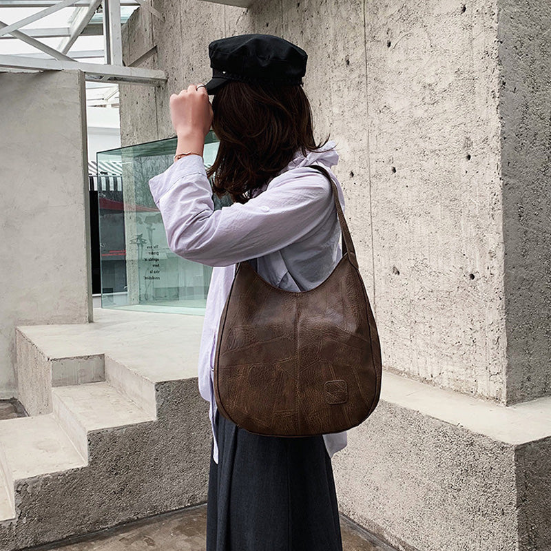 Ruime Hobo Schoudertas met Zachte Lederlook en Brede Schouderband-8