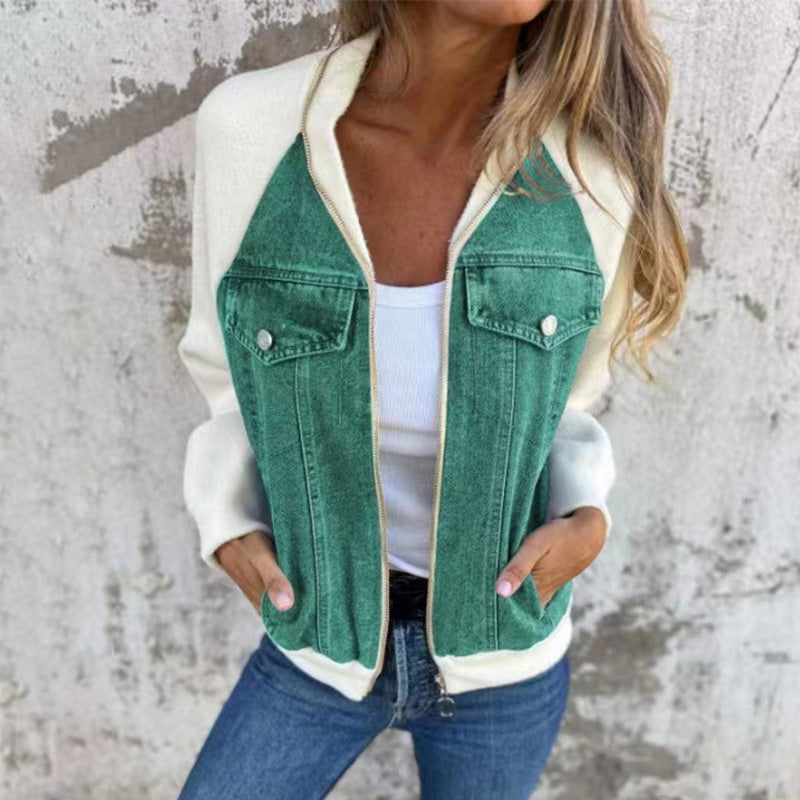 Denim Combinatiejack met Ritssluiting-2