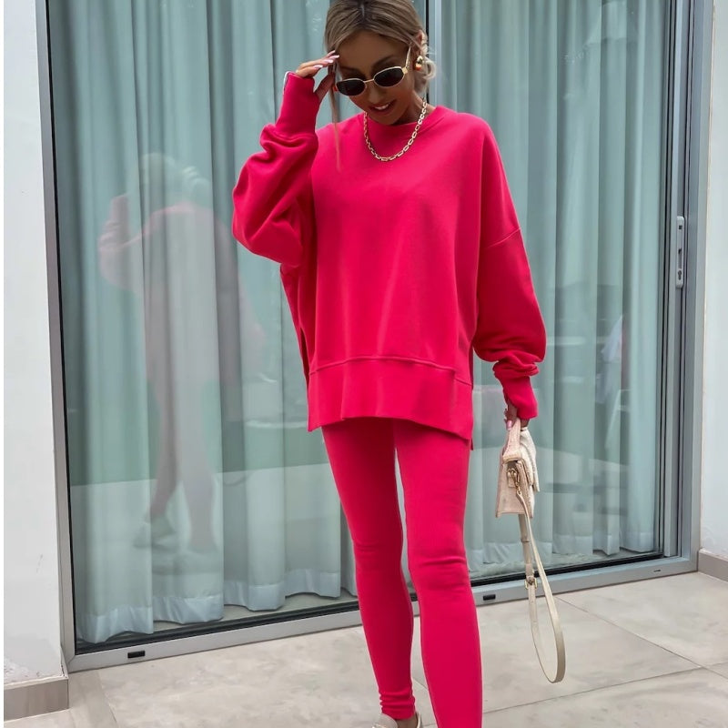 Casual 2-Delige Lounge Set met Oversized Sweater en Legging-3