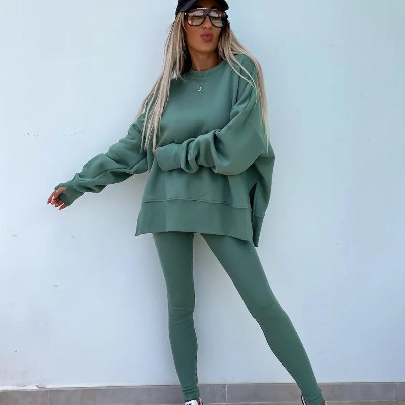 Casual 2-Delige Lounge Set met Oversized Sweater en Legging-4