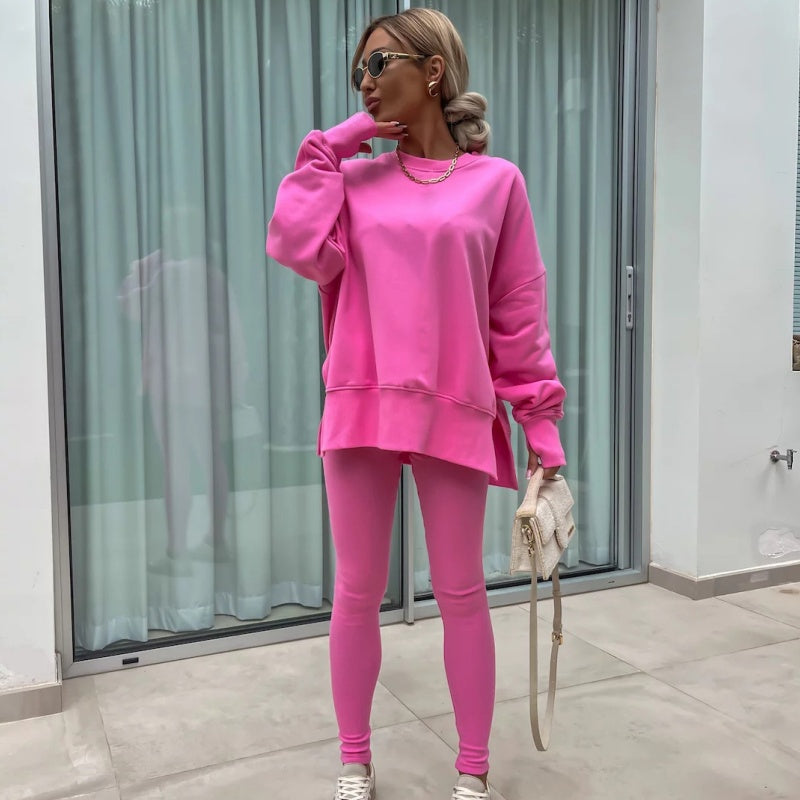 Casual 2-Delige Lounge Set met Oversized Sweater en Legging-5