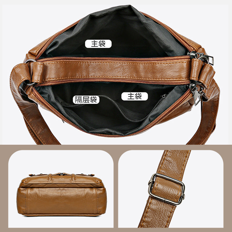 Vintage zachte PU leren tas voor dames-3