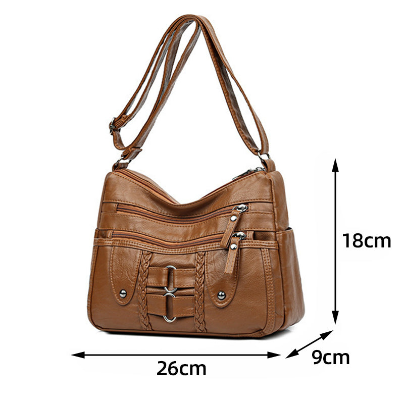 Vintage zachte PU leren tas voor dames-7
