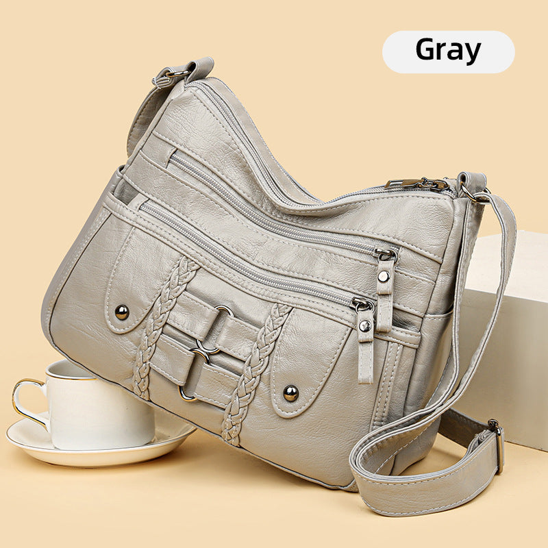 Vintage zachte PU leren tas voor dames-8