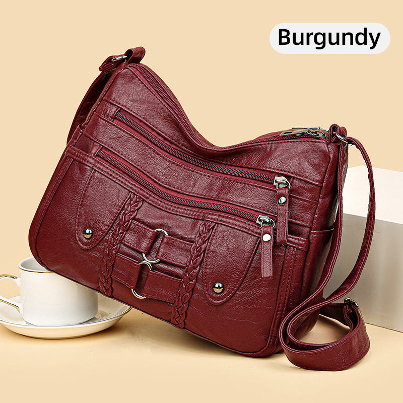Vintage zachte PU leren tas voor dames-10