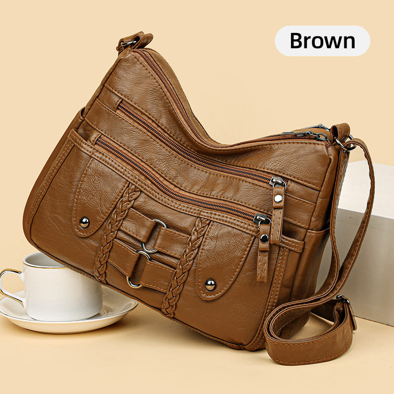 Vintage zachte PU leren tas voor dames-13