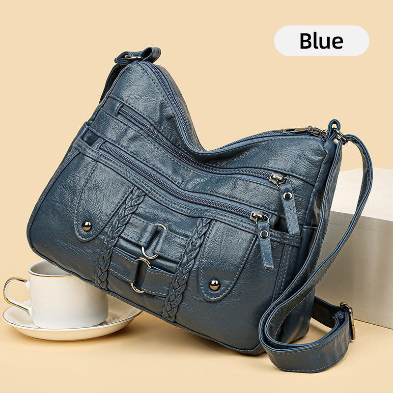 Vintage zachte PU leren tas voor dames-12