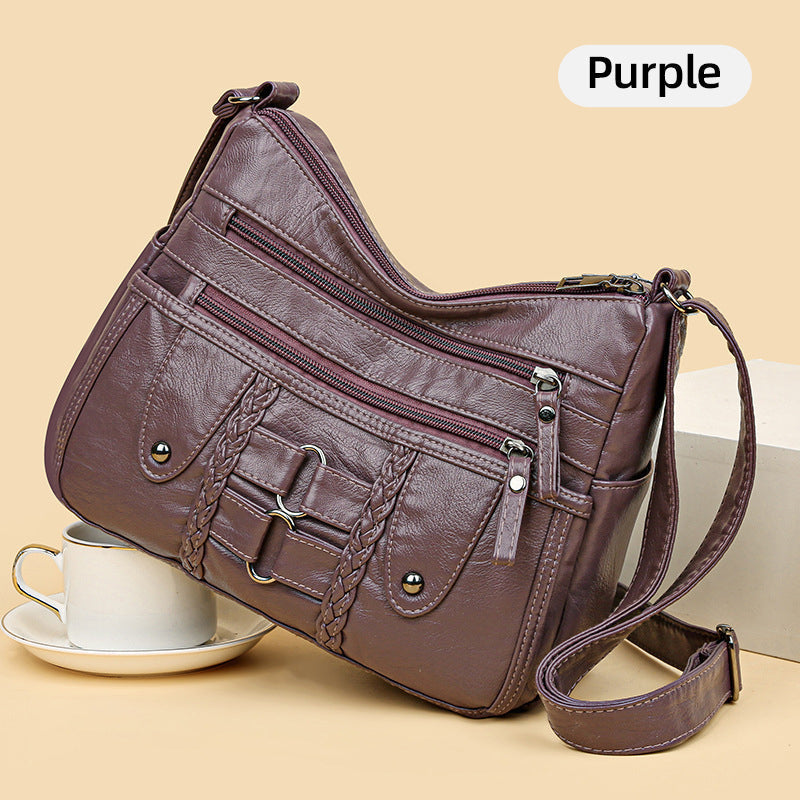 Vintage zachte PU leren tas voor dames-11