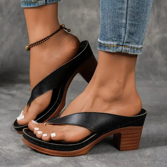 Women’s Summer Chunky Heel Flip Flops