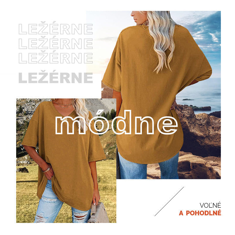 Oversized T-shirt met V-Hals-1