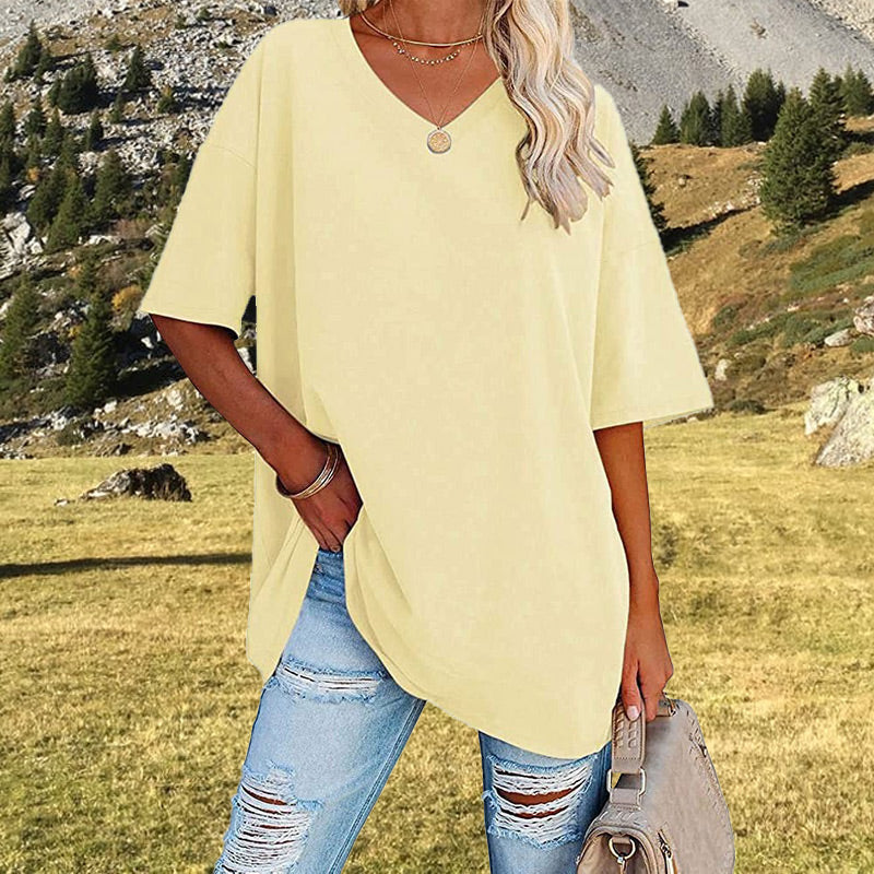 Oversized T-shirt met V-Hals-3