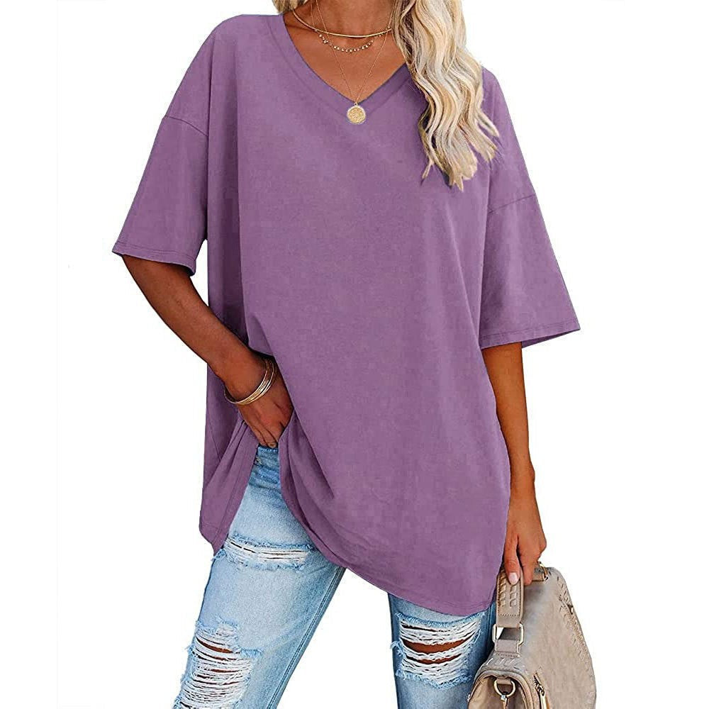 Oversized T-shirt met V-Hals-4