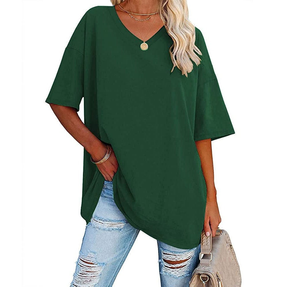 Oversized T-shirt met V-Hals-6