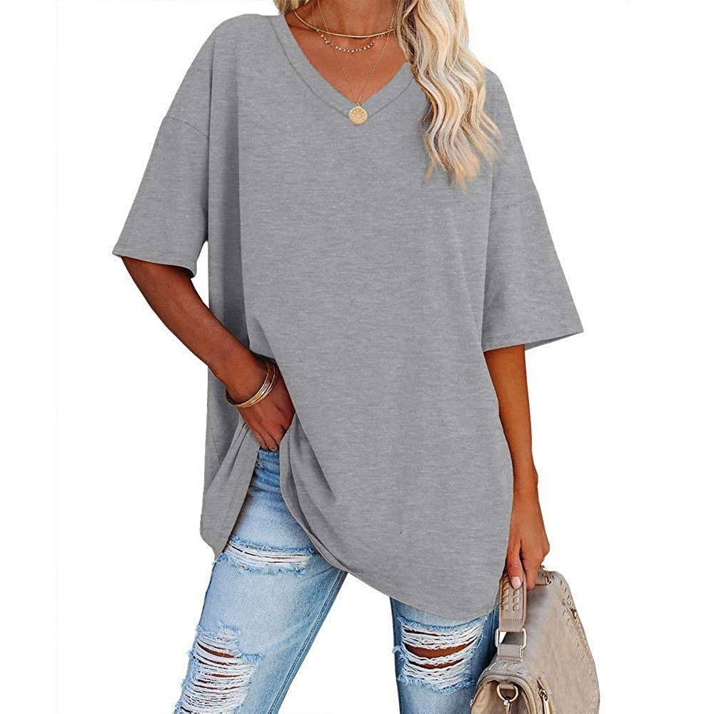 Oversized T-shirt met V-Hals-8