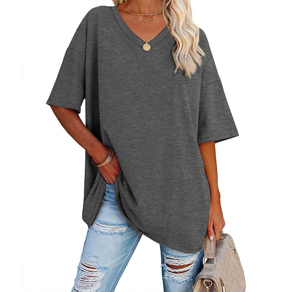 Oversized T-shirt met V-Hals-10