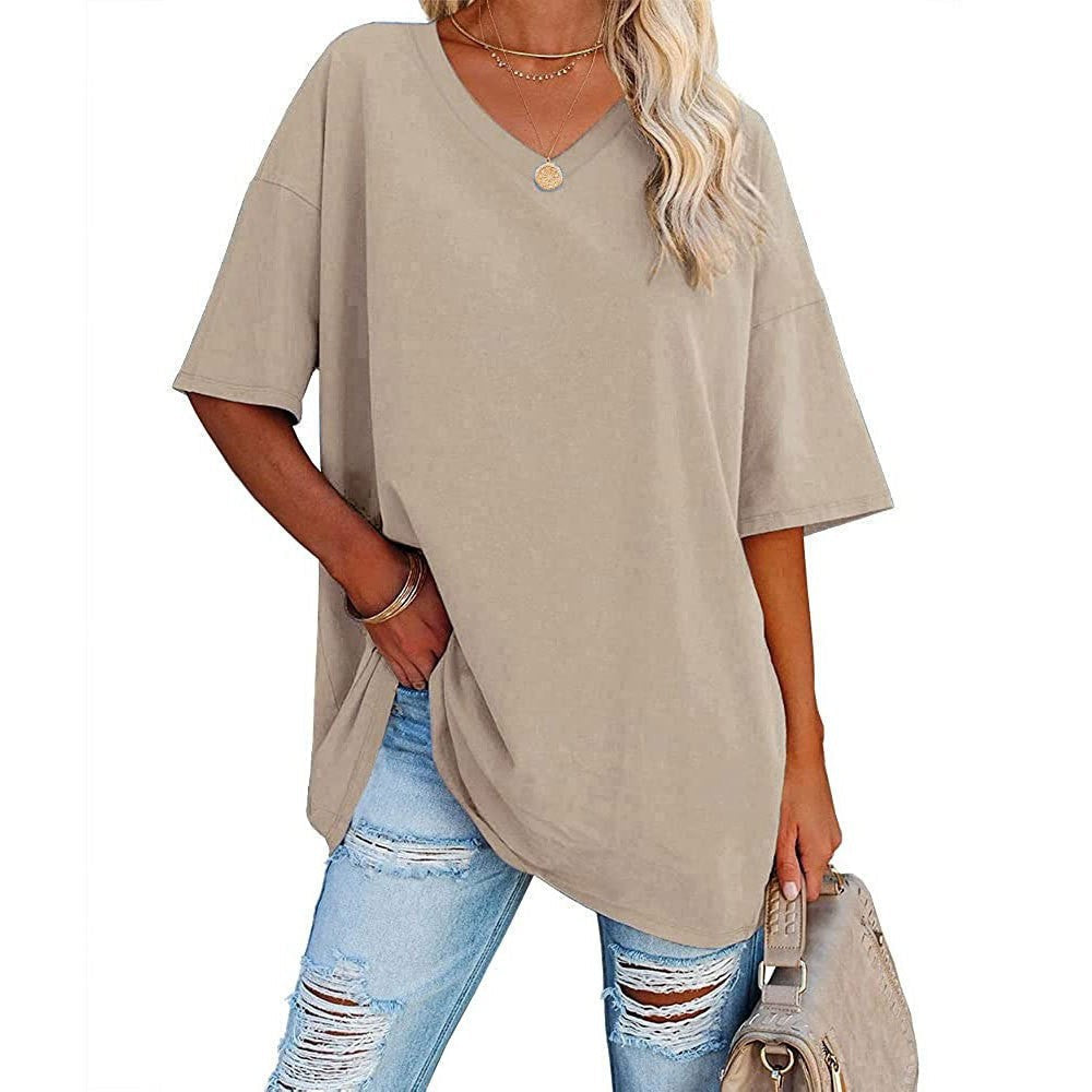 Oversized T-shirt met V-Hals-12