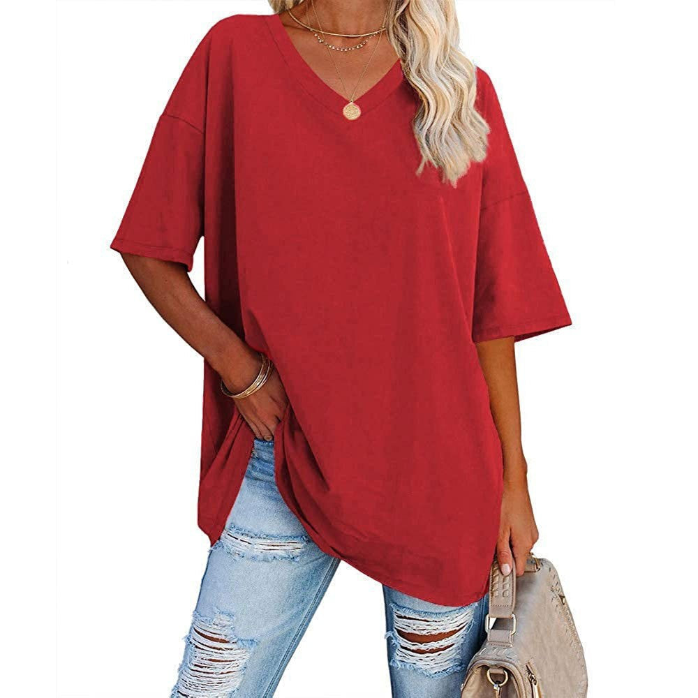 Oversized T-shirt met V-Hals-13