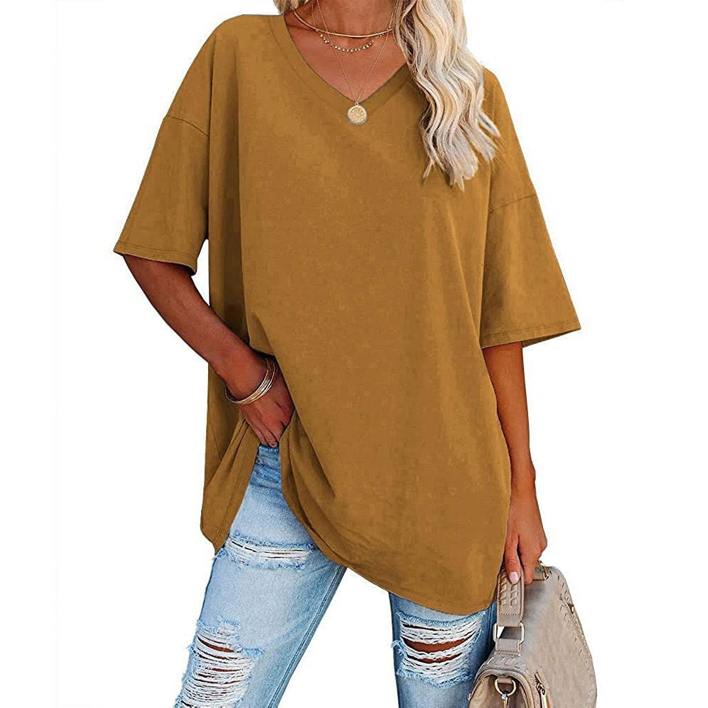 Oversized T-shirt met V-Hals-16