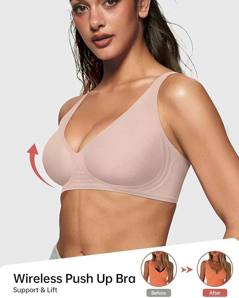 Naadloze Beugelloze Comfort BH met Diepe V-Hals-17
