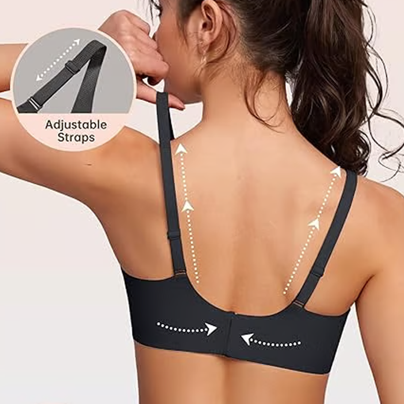 Naadloze Beugelloze Comfort BH met Diepe V-Hals-19
