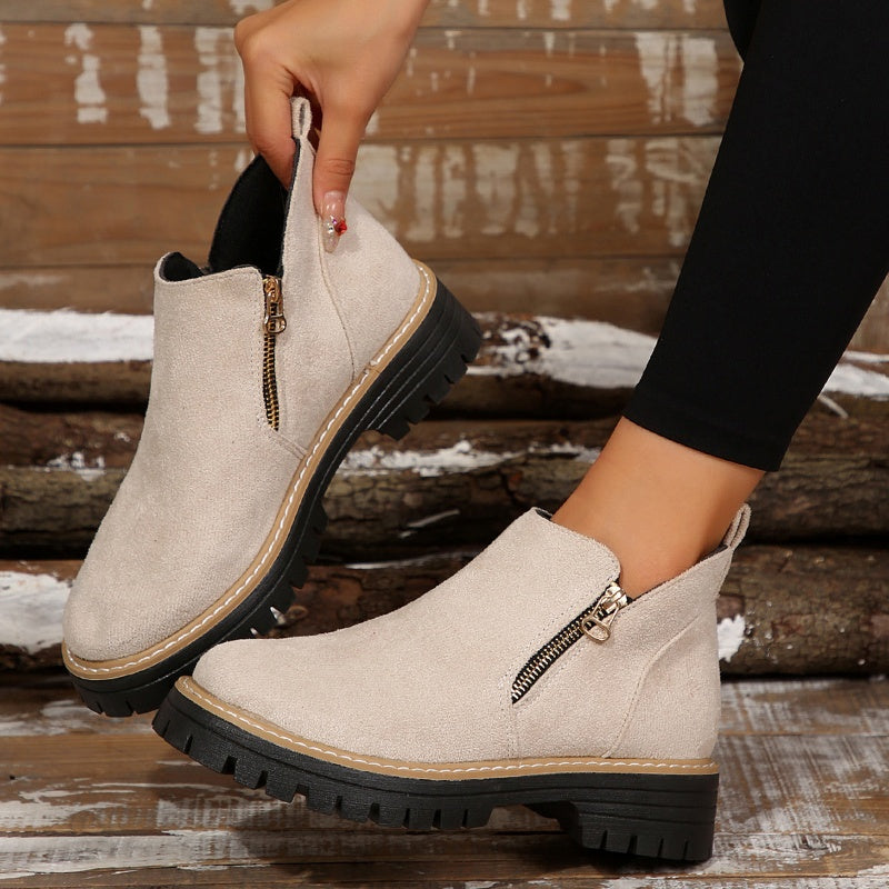 👠 ✨Dames Ronde Neus Schoenen Met Zij-ritssluiting: Comfortabel & Stijlvol Voor Elke Dag!-2