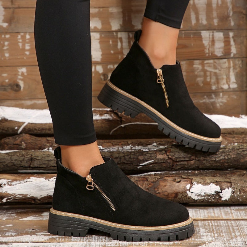 👠 ✨Dames Ronde Neus Schoenen Met Zij-ritssluiting: Comfortabel & Stijlvol Voor Elke Dag!-4