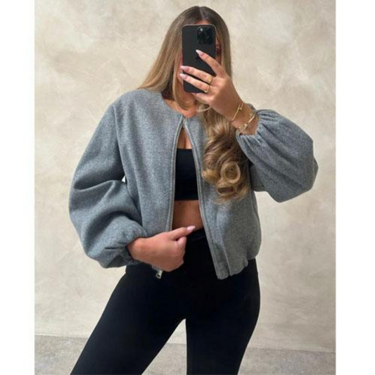 Cropped Bomberjack met Ballonmouwen