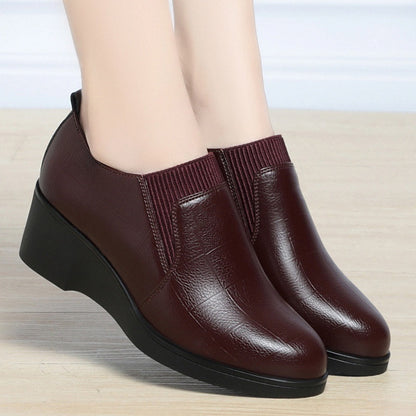 🙋‍♀️Дамски обувки от изкуствена кожа с еластичен ток