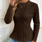 🎅🔥【Free shipping】⏳Women's Chunky-Knitted Crew Neck Peplum Sweater