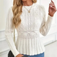 🎅🔥【Free shipping】⏳Women's Chunky-Knitted Crew Neck Peplum Sweater
